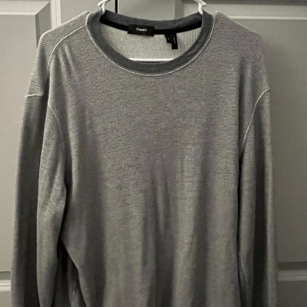 Theory Gray XL Light Textured Sweater
